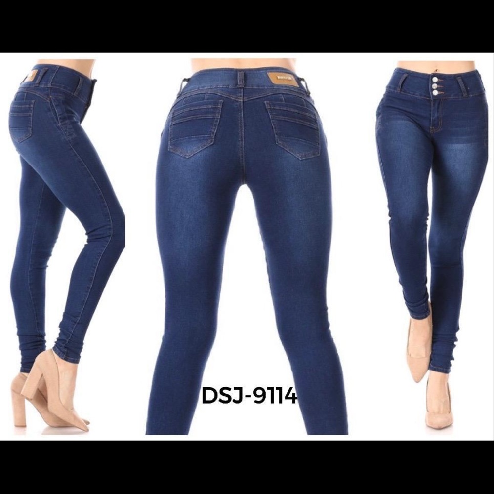 new Diva star Colombian push up skinny jeans medium blue